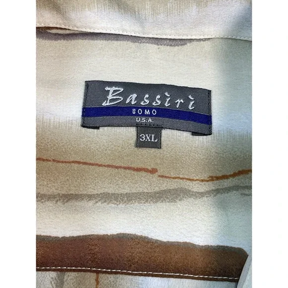 Bassiri Uomo Shirt Men Large‎ Multi Color SS Abstract VTG 70's 80's Disco Retro